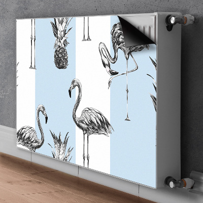 Capa magnética para radiador Flamingo e abacaxi