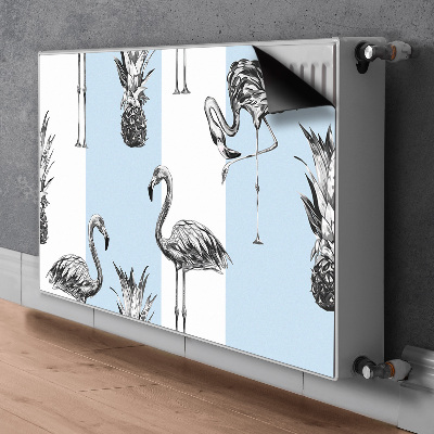 Capa magnética para radiador Flamingo e abacaxi