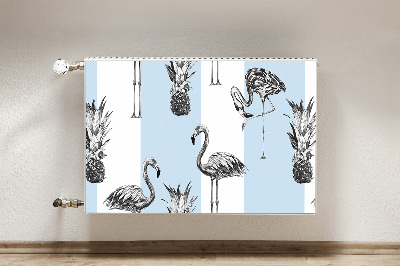 Capa magnética para radiador Flamingo e abacaxi