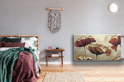 Cobertura magnética para radiador Pintando papoulas grandes