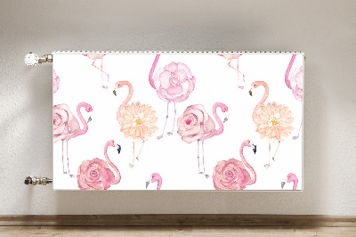 Capa magnética para radiador Flamingos e flores