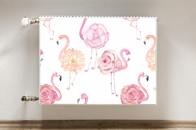 Capa magnética para radiador Flamingos e flores