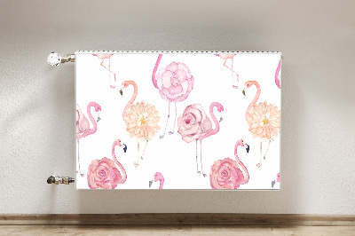 Capa magnética para radiador Flamingos e flores