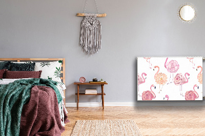 Capa magnética para radiador Flamingos e flores