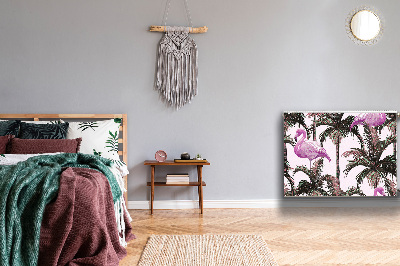 Capa magnética para radiador Flamingos nas palmeiras