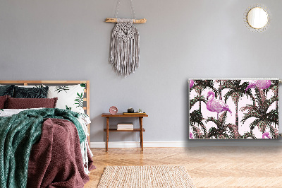 Capa magnética para radiador Flamingos nas palmeiras