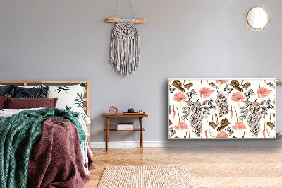 Capa magnética para radiador Flores e borboletas