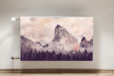 Capa magnética para radiador Uma montanha na floresta