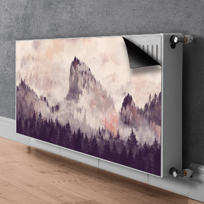 Capa magnética para radiador Uma montanha na floresta