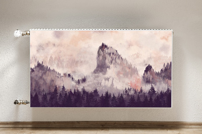 Capa magnética para radiador Uma montanha na floresta