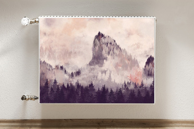 Capa magnética para radiador Uma montanha na floresta