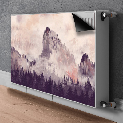 Capa magnética para radiador Uma montanha na floresta