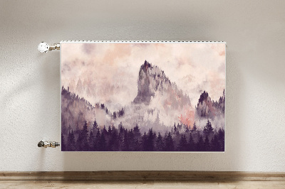 Capa magnética para radiador Uma montanha na floresta