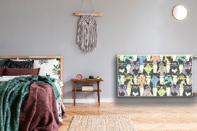 Capa magnética para radiador Gatos com óculos