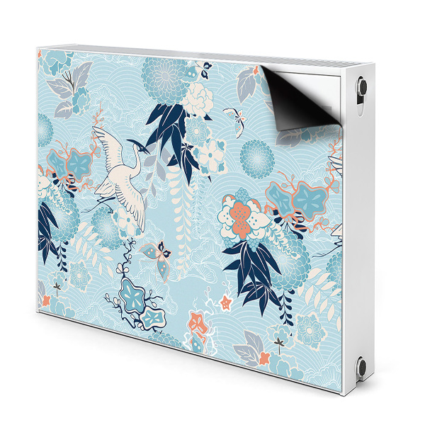 Cobertura magnética para radiador Garça e flores