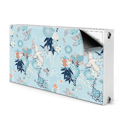 Cobertura magnética para radiador Garça e flores