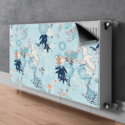 Cobertura magnética para radiador Garça e flores