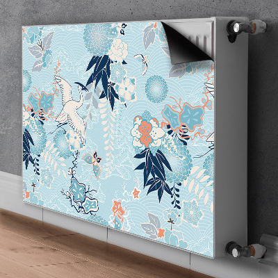 Cobertura magnética para radiador Garça e flores