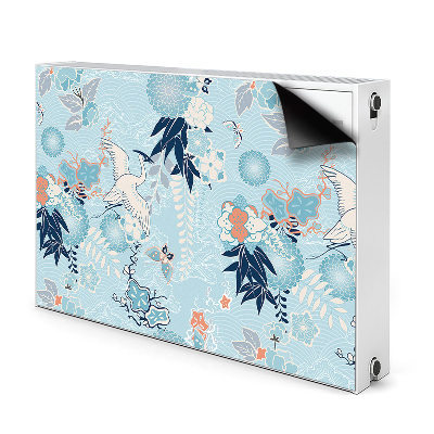 Cobertura magnética para radiador Garça e flores