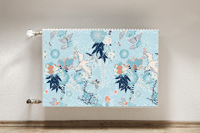 Cobertura magnética para radiador Garça e flores