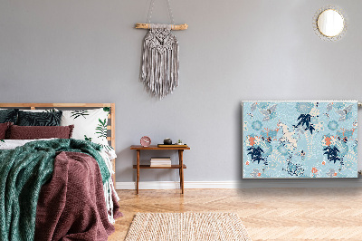 Cobertura magnética para radiador Garça e flores