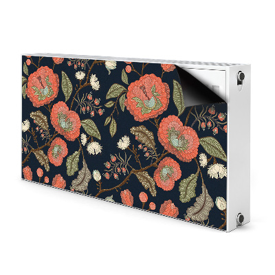 Capa magnética para radiador Flores retrô