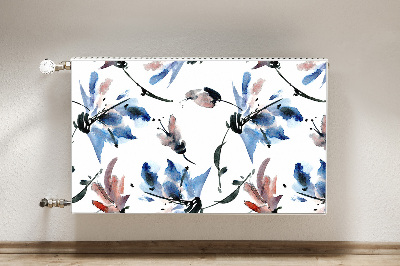 Capa magnética para radiador Flores em aquarela