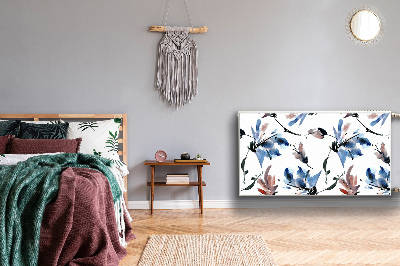 Capa magnética para radiador Flores em aquarela