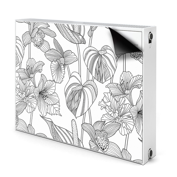 Cobertura magnética para radiador Contornos de flores