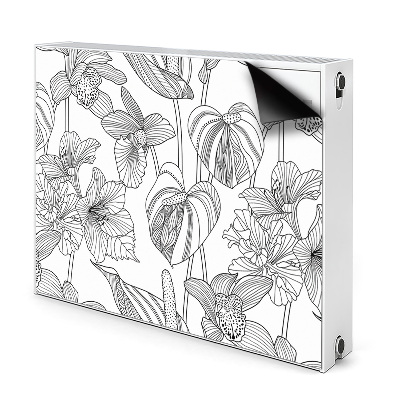 Cobertura magnética para radiador Contornos de flores