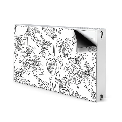 Cobertura magnética para radiador Contornos de flores