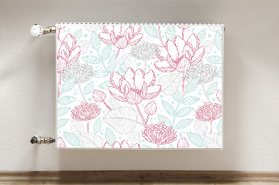Capa magnética para radiador Contornos de flores
