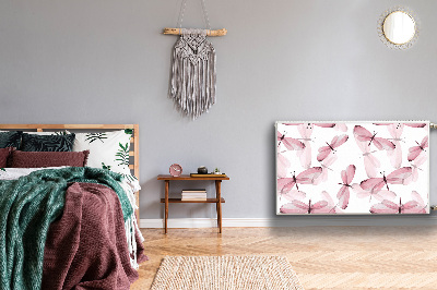 Capa magnética para radiador Libélulas cor de rosa