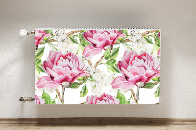 Capa magnética para radiador Peônias rosas