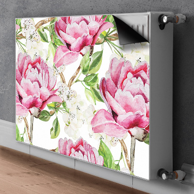 Capa magnética para radiador Peônias rosas
