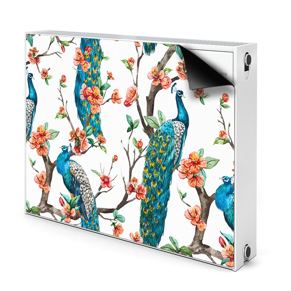 Capa magnética para radiador Pavões e flores