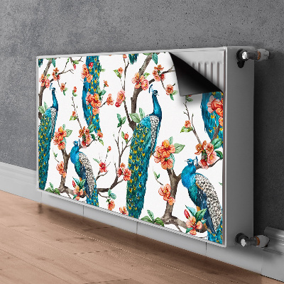 Capa magnética para radiador Pavões e flores