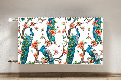 Capa magnética para radiador Pavões e flores