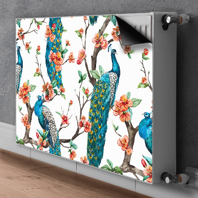 Capa magnética para radiador Pavões e flores