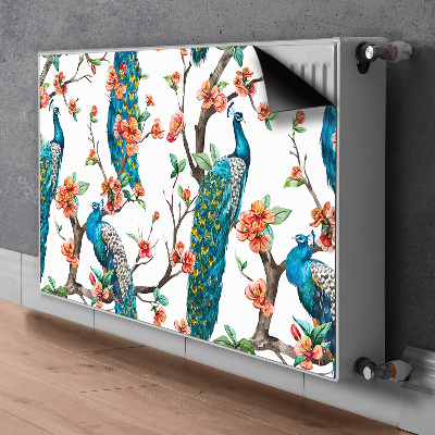 Capa magnética para radiador Pavões e flores