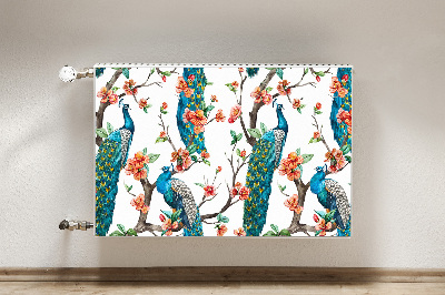 Capa magnética para radiador Pavões e flores