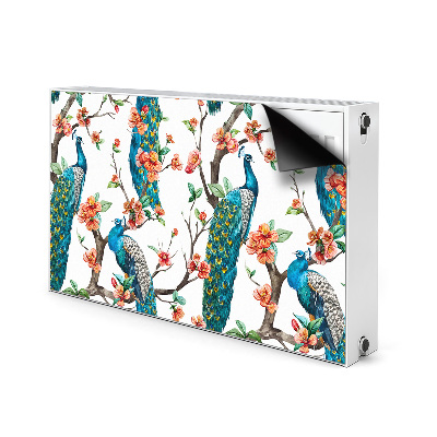 Capa magnética para radiador Pavões e flores