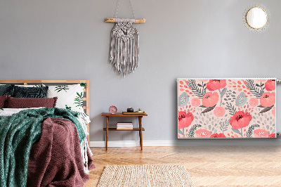 Cobertura magnética para radiador papoulas pintadas