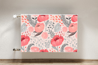 Cobertura magnética para radiador papoulas pintadas