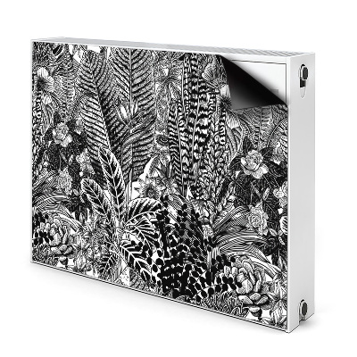 Cobertura magnética para radiador Folhas pretas e brancas