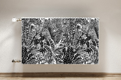 Cobertura magnética para radiador Folhas pretas e brancas