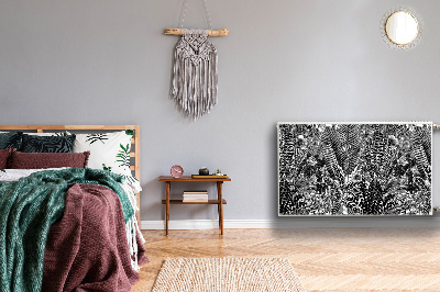 Cobertura magnética para radiador Folhas pretas e brancas