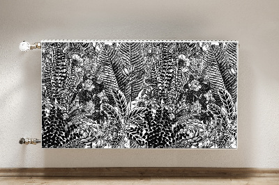 Cobertura magnética para radiador Folhas pretas e brancas