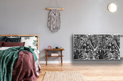 Cobertura magnética para radiador Folhas pretas e brancas