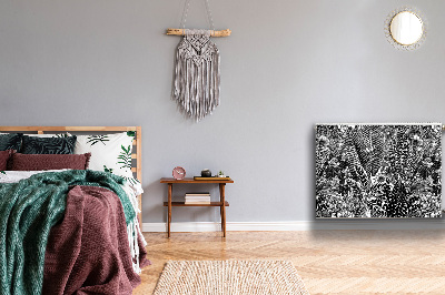 Cobertura magnética para radiador Folhas pretas e brancas